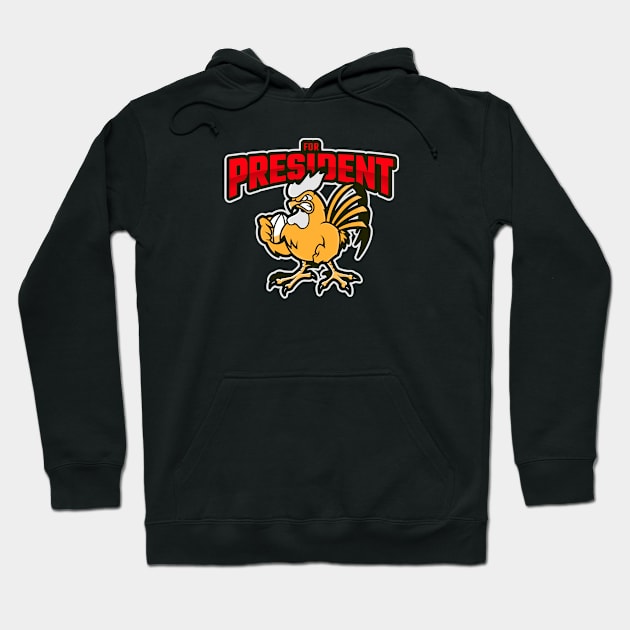 Angry Rooster for President Hoodie by Boga